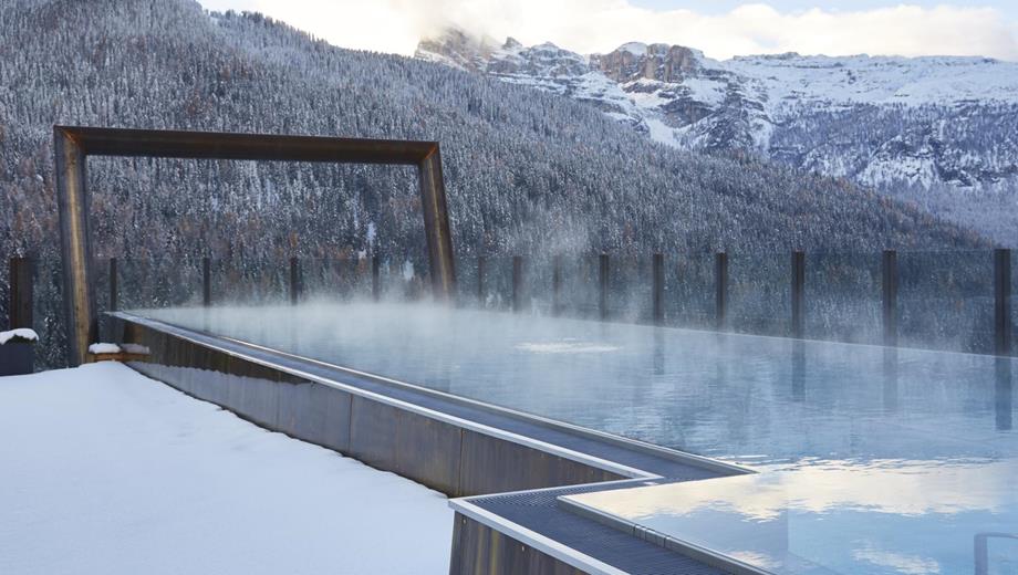 The Heated Sky Pool in Winter